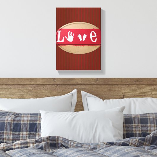 Stretchierte Canvas Print Valentine's Day Liebe Leinwanddruck (Insitu (Schlafzimmer))