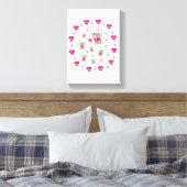 Stretchierte Canvas Print Valentine's Day Mäuse Leinwanddruck (Insitu (Schlafzimmer))