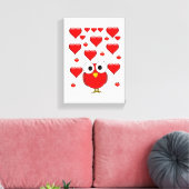 Stretchierte Canvas Print Valentine's Day Pinguin Leinwanddruck (Insitu (Wohnzimmer))