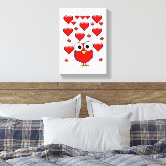 Stretchierte Canvas Print Valentine's Day Pinguin Leinwanddruck (Insitu (Schlafzimmer))