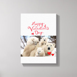 Stretchierte Canvas Print Valentine's Day Polar Bä Leinwanddruck