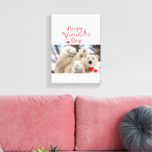 Stretchierte Canvas Print Valentine's Day Polar Bä Leinwanddruck (Insitu (Wohnzimmer))