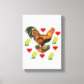 Stretchierte Canvas Print Valentine's Day Rooster Leinwanddruck (Vorderseite)