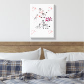 Stretchierte Canvas Print Valentine's Day Zebra Leinwanddruck (Insitu (Schlafzimmer))