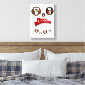 Stretchierte Canvas Print Valentine's Pinguin Leinwanddruck (Insitu (Schlafzimmer))
