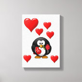 Stretchierte Canvas Print Valentine's Pinguin Leinwanddruck (Vorderseite)