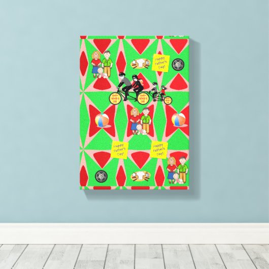 Stretchierte Canvas Print Vatertag Leinwand (Insitu (Holzboden))