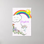 Stretchierte Canvas Printwerbung Regenbogen Einhor Leinwanddruck (Vorderseite)