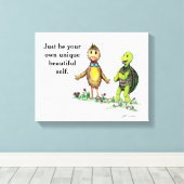 Stretchierte Leinwand - Ente und Turtelfreunde (Insitu (Holzboden))