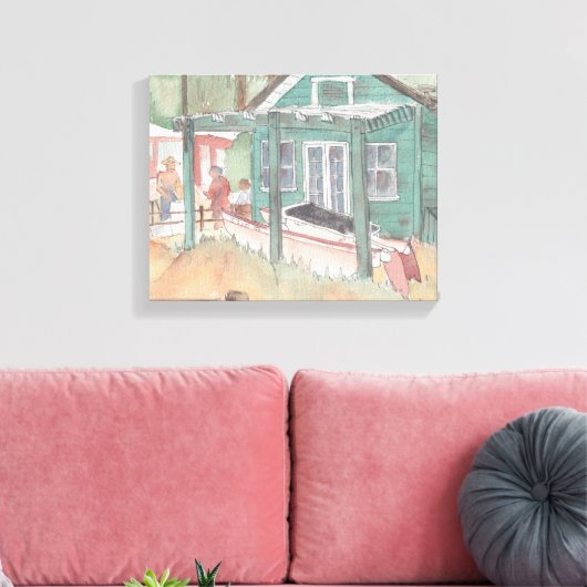 Stretchierte Leinwand "Wasserfarbene Sketch/Krista (Insitu (Wohnzimmer))