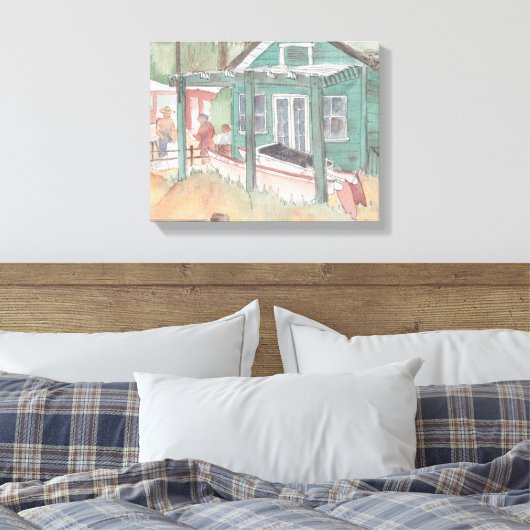 Stretchierte Leinwand "Wasserfarbene Sketch/Krista (Insitu (Schlafzimmer))