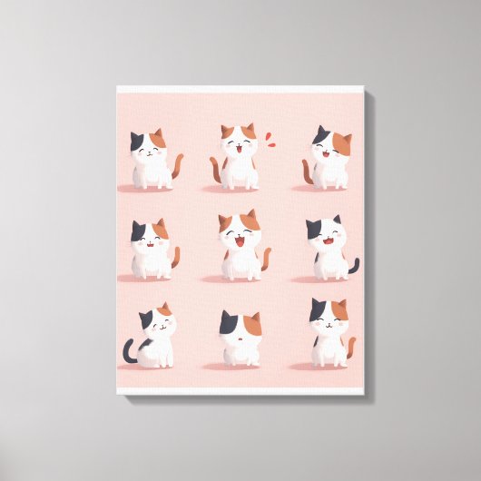 Stretchige Leinwand einer Katze, die glücklich läc (Vorderseite)