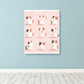 Stretchige Leinwand einer Katze, die glücklich läc (Insitu (Holzboden))