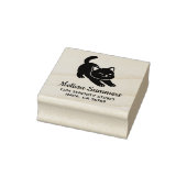 Stretching Black Cat Address Gummistempel (Stempel)