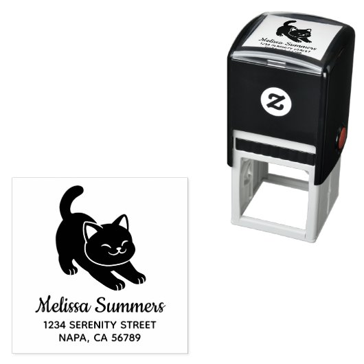 Stretching Black Cat Address Permastempel (Beispiel)