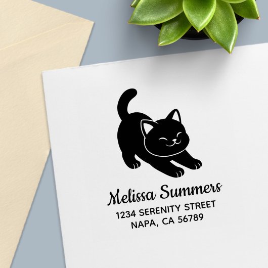 Stretching Black Cat Adresse Permastempel