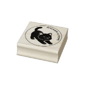 Stretching Black Cat Custom Text Gummistempel (Stempel)