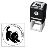 Stretching Black Cat Custom Text Permastempel (Beispiel)
