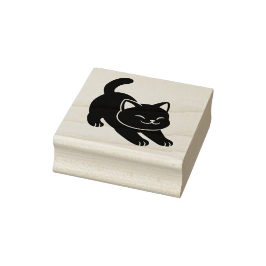 Stretching Black Cat Gummistempel (Stempel)