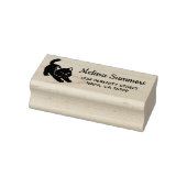 Stretching Black Cat Return Address Gummistempel (Stempel)