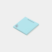 Stretching Grey Tabby Cat Blue Custom Text Post-it Klebezettel (angewinkelt)
