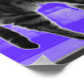 Stretching Indigo B+W Poster (Ecke)
