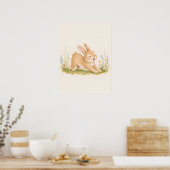 Stretching Little Bunny Nursery Poster (Küche)