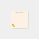Stretching Orange Tabby Cat Beige Custom Text Post-it Klebezettel (Vorderseite)