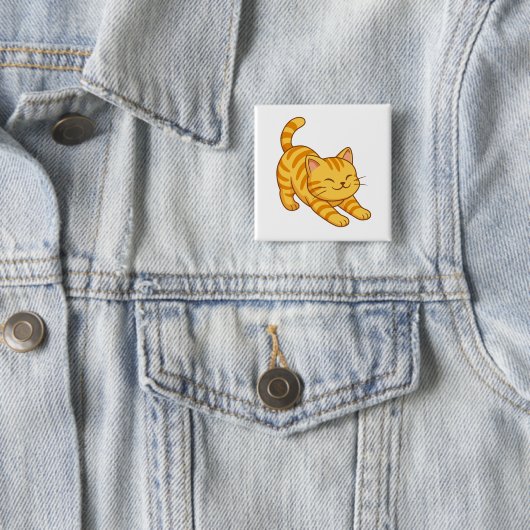 Stretching Orange Tabby Cat Button (Beispiel)