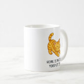 Stretching Orange Tabby Cat Custom Text Kaffeetasse (VorderseiteRechts)