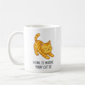 Stretching Orange Tabby Cat Custom Text Kaffeetasse (Links)