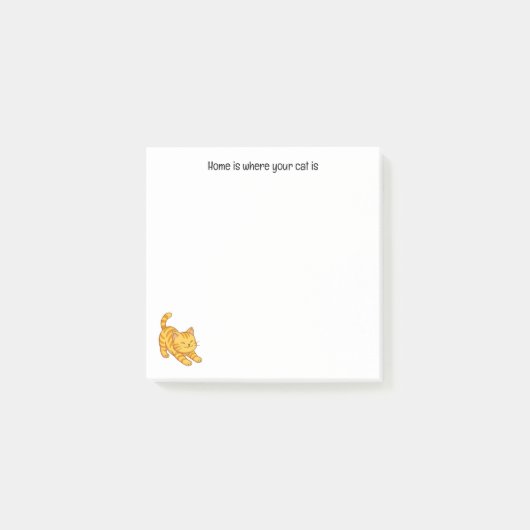 Stretching Orange Tabby Cat Custom Text Post-it Klebezettel (Vorderseite)