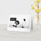STRETCHING PUP WILL JUMP FÜR JOY BIRTHDAY CARD KARTE (Gelbe Blume)