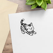 Stretching Tabby Cat 1x1 Gummistempel