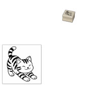 Stretching Tabby Cat 1x1 Gummistempel (Stempel)