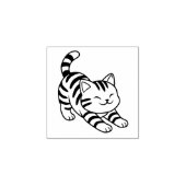 Stretching Tabby Cat 1x1 Gummistempel (Prägung)