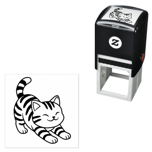 Stretching Tabby Cat Permastempel (Beispiel)