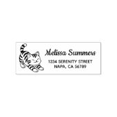 Stretching Tabby Cat Return Address Gummistempel (Prägung)