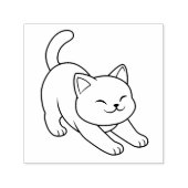 Stretching White Cat Permastempel (Design)