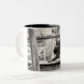 Stretchkatze Zweifarbige Tasse (Vorderseite Links)