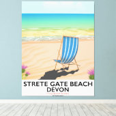 Strete Gate Beach Devon Reiseplakat Leinwanddruck (Insitu (Holzboden))