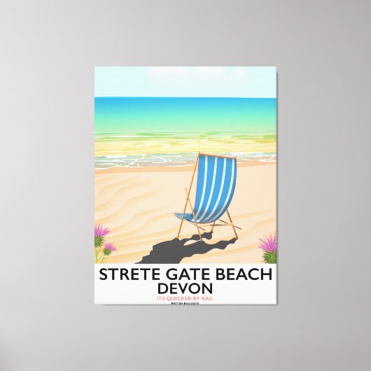 Strete Gate Beach Devon Reiseplakat Leinwanddruck (Vorderseite)