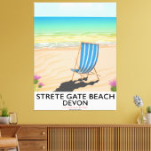 Strete Gate Beach Devon Reiseplakat Leinwanddruck (Insitu (Wohnzimmer))