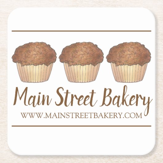 Streusel Crumb Muffin Bakery Bake Shop Rechteckiger Pappuntersetzer (Vorderseite)