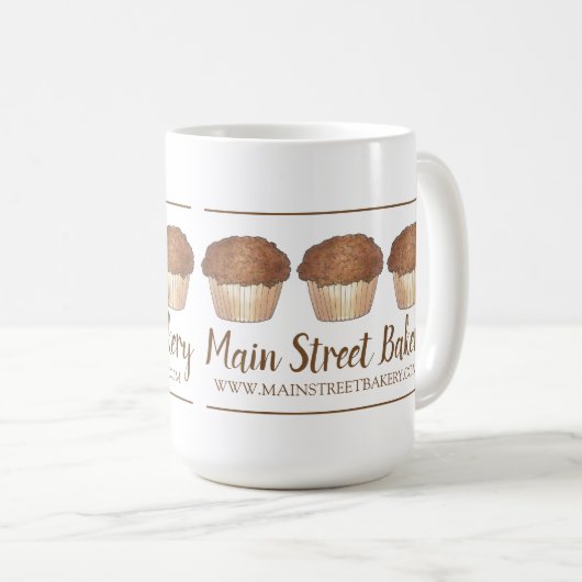 Streusel Crumb Muffin, gebacken von Bäckerei Baker Kaffeetasse (VorderseiteRechts)
