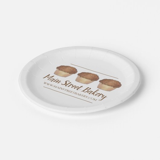 Streusel Crumb Muffin, gebacken von Bäckerei Baker Pappteller (Schrägansicht)