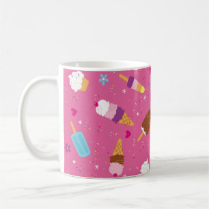 Streusel, Cupcakes, Eiscreme und Eis am Stiel vers Kaffeetasse