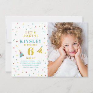 Streusel-Kinder-Foto-Geburtstagsfeier-Einladung