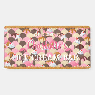 Streusel und Eisbecher Eiscreme Banner