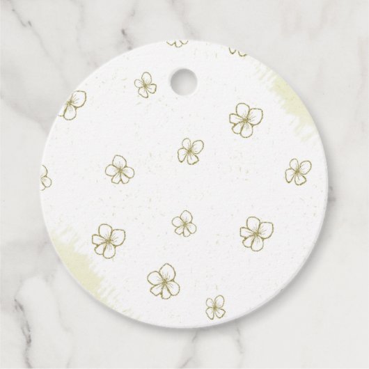 Streuung von Goldblüten Geschenkanhänger (Vorderseite)